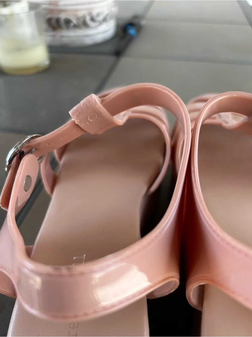 Jeffrey Campbell Candied fisherman chunky platform jelly sandals size 9 Blush